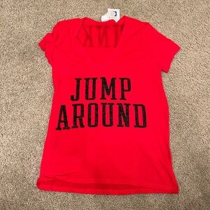 PINK Wisconsin badgers Jump Around tee